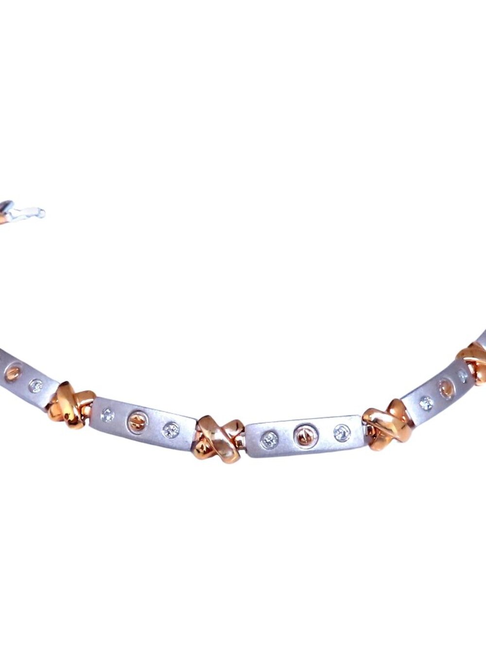 .50ct Natural Diamond Link Bracelet 14kt Gold Sandblast X 12388*
